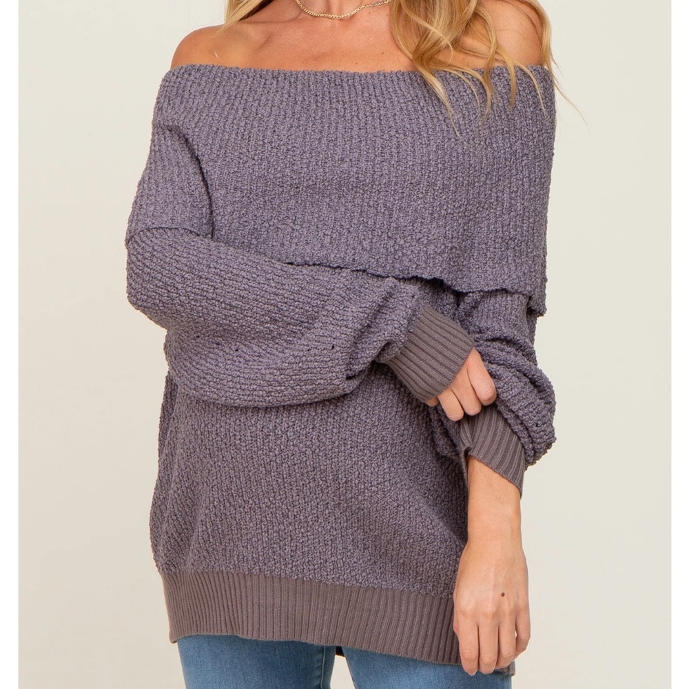 Pinkblush Oversized Foldover Maternity Sweater
